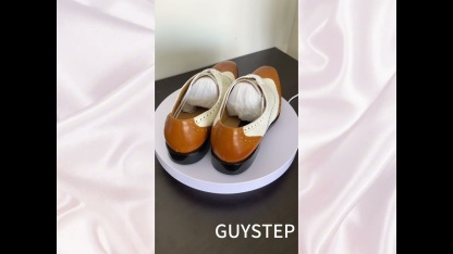 GUYSTEP™Classic brown and white lace-up men's casual leather shoes