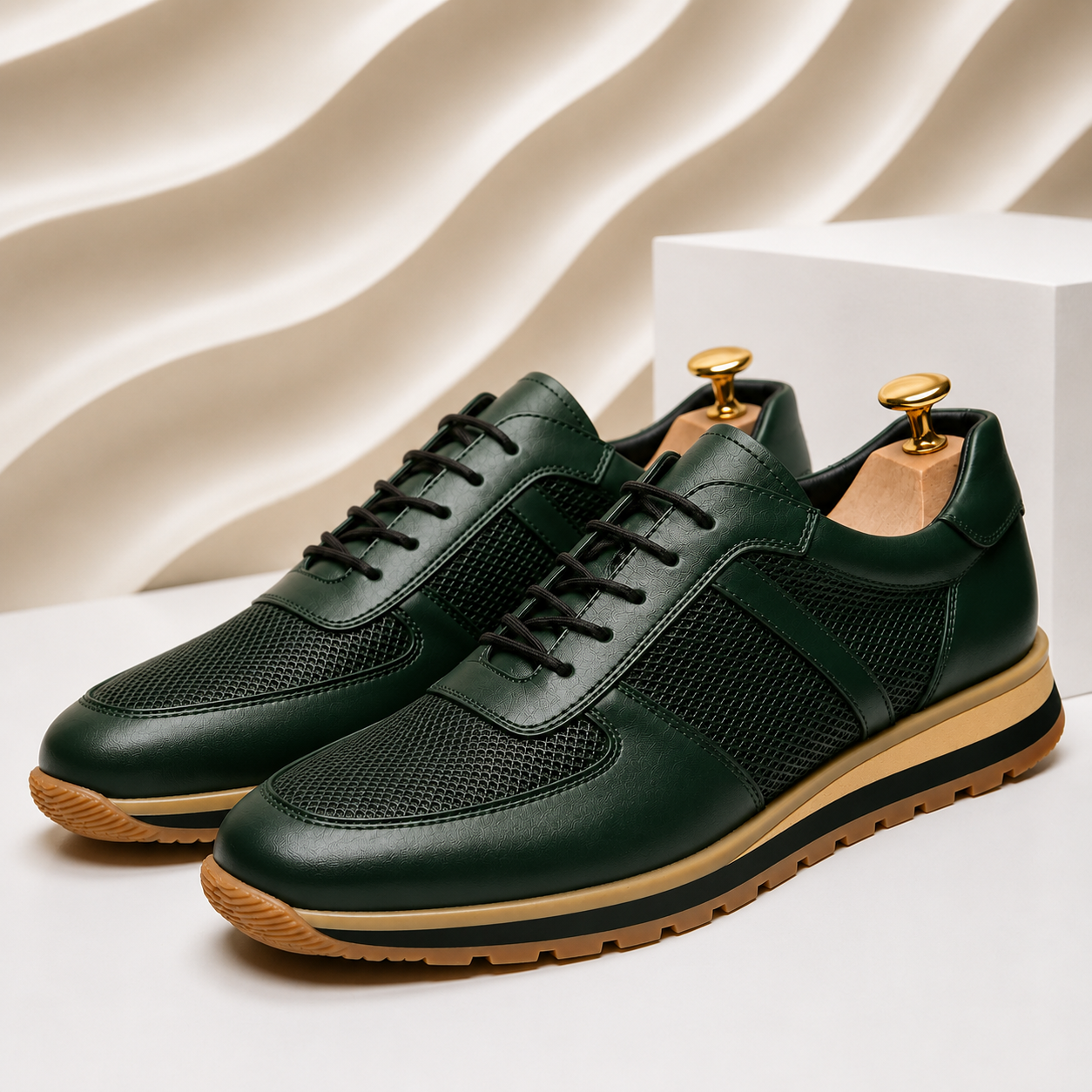 Men’s Premium Cowhide Leather Casual Sneakers – Multiple Colors