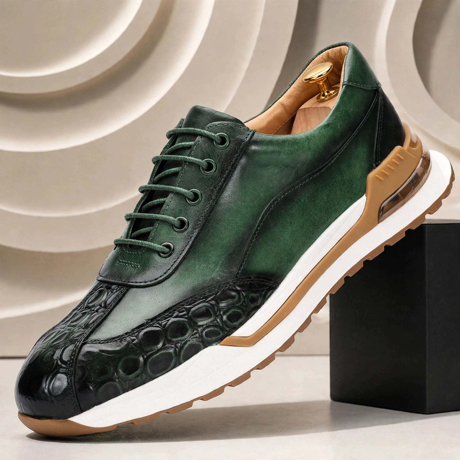 Men’s Premium Cowhide Leather Casual Sneakers – Multiple Colors