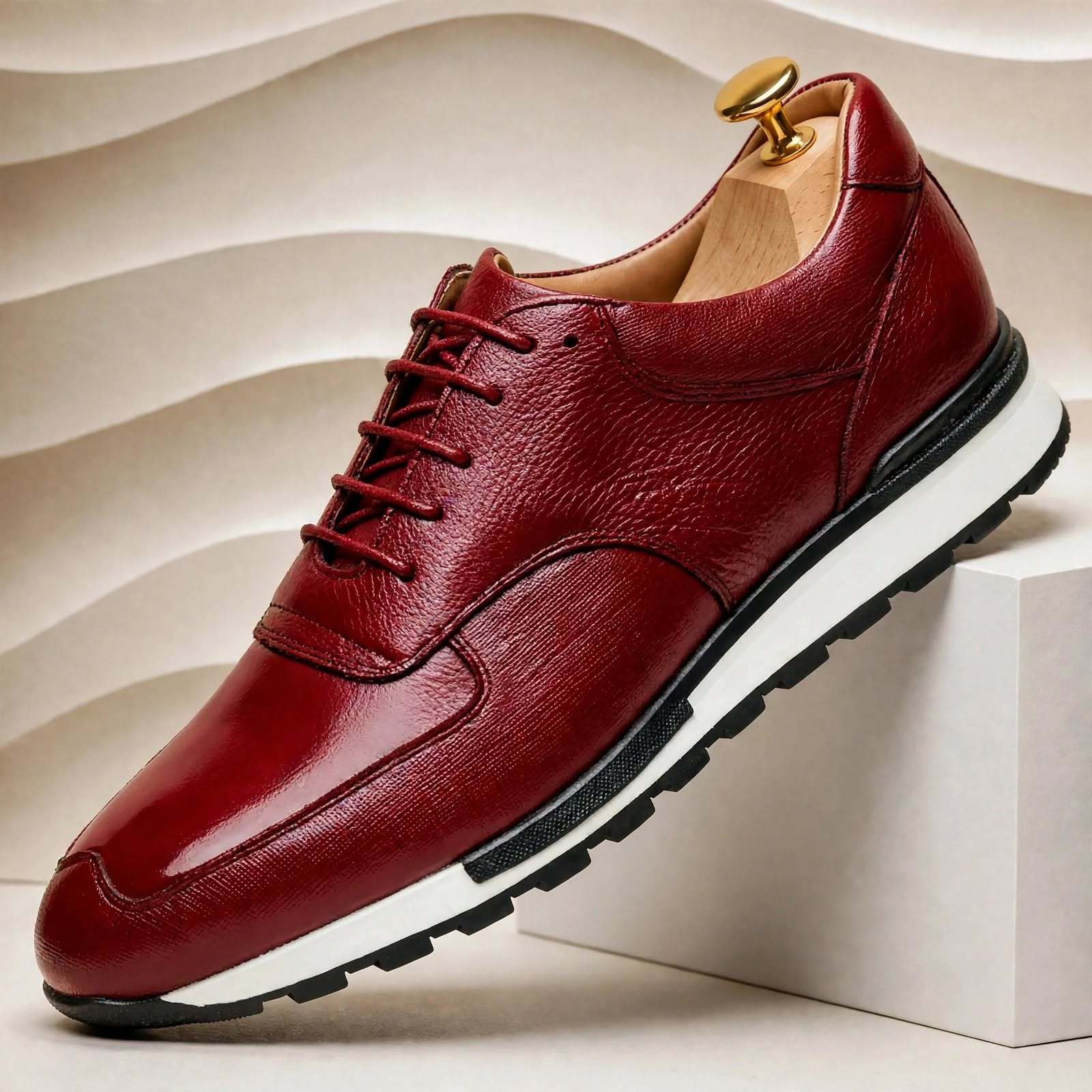 Men’s Premium Cowhide Leather Casual Sneakers – Multiple Colors