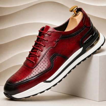 Men’s Premium Cowhide Leather Casual Sneakers – Multiple Colors