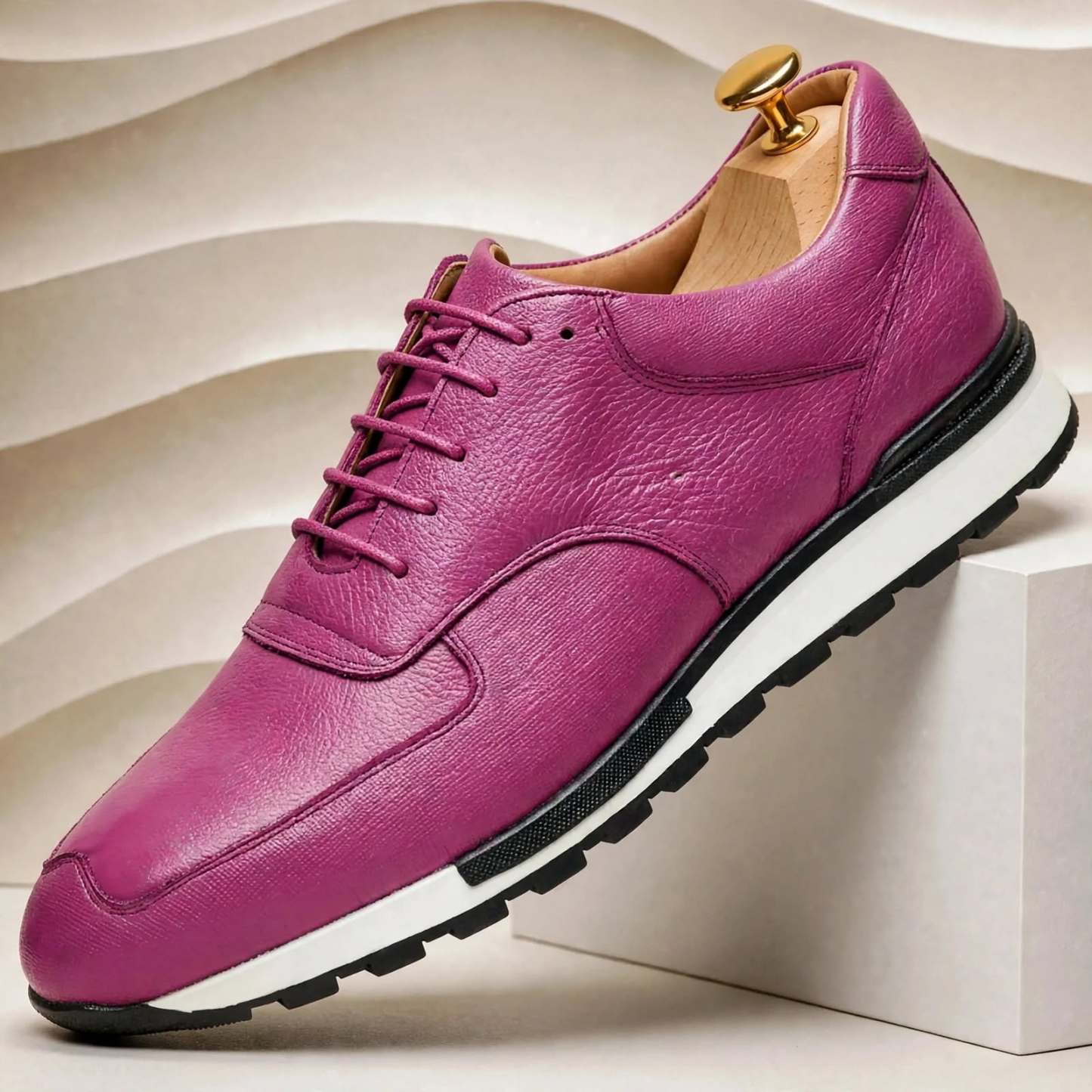 Men’s Premium Cowhide Leather Casual Sneakers – Multiple Colors