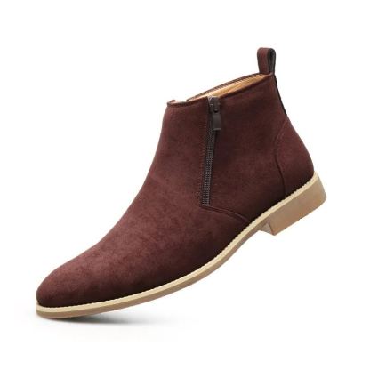 [Order processing] Solid color versatile fashion Martin boots for men Zipper Chelsea boots for men cross-border wholesale