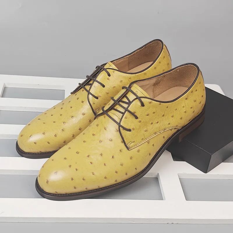 High-end business leather shoes for men British style genuine leather men's leather shoes slip on handsome men men's casual leather shoes men