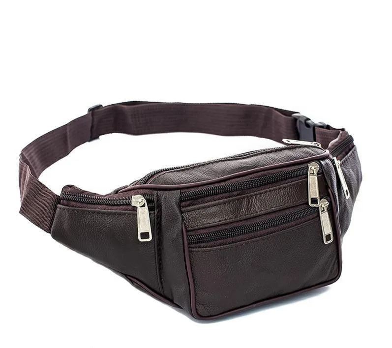 Men's genuine leather casual business sports waist bag outdoor multifunctional messenger bag