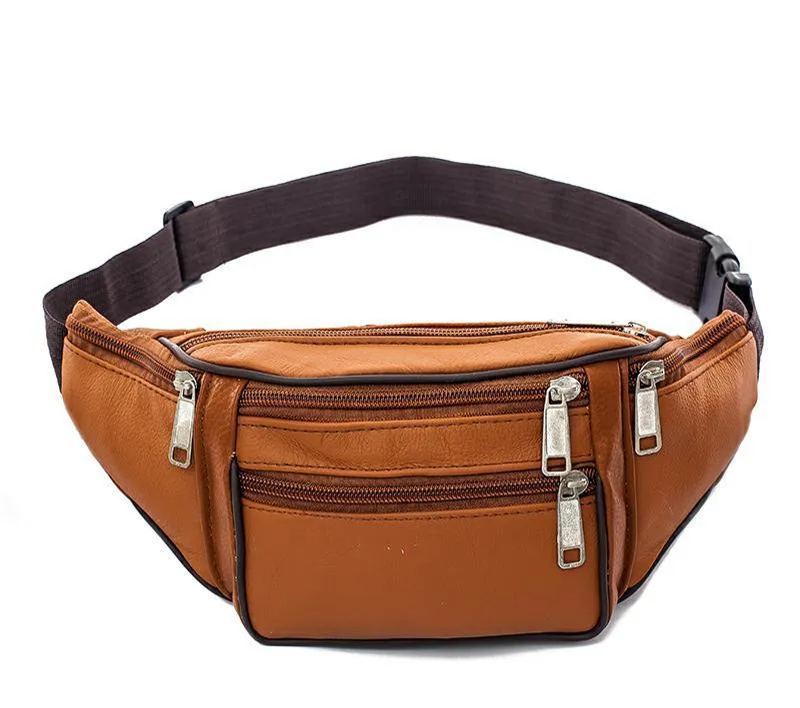 Men's genuine leather casual business sports waist bag outdoor multifunctional messenger bag
