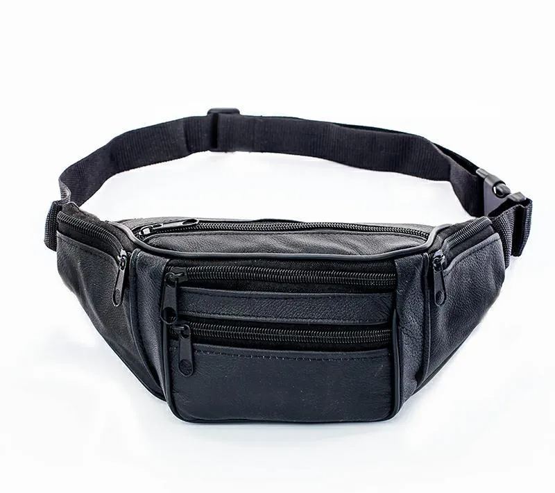 Men's genuine leather casual business sports waist bag outdoor multifunctional messenger bag
