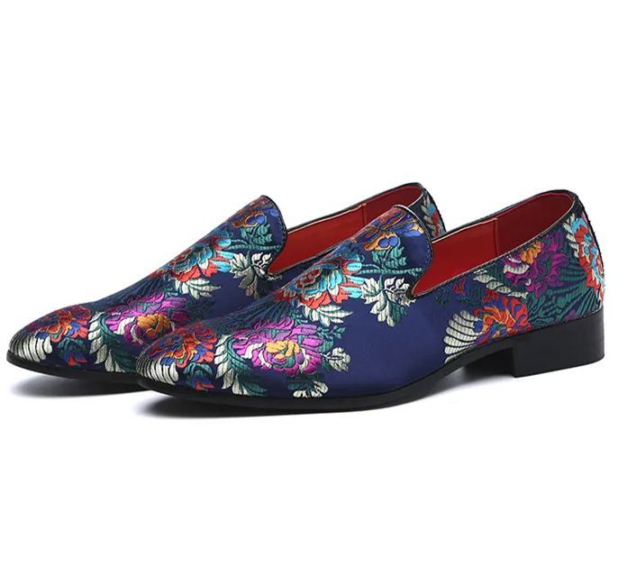 Exquisite Chinese Style Embroidery Men Loafers Shoes