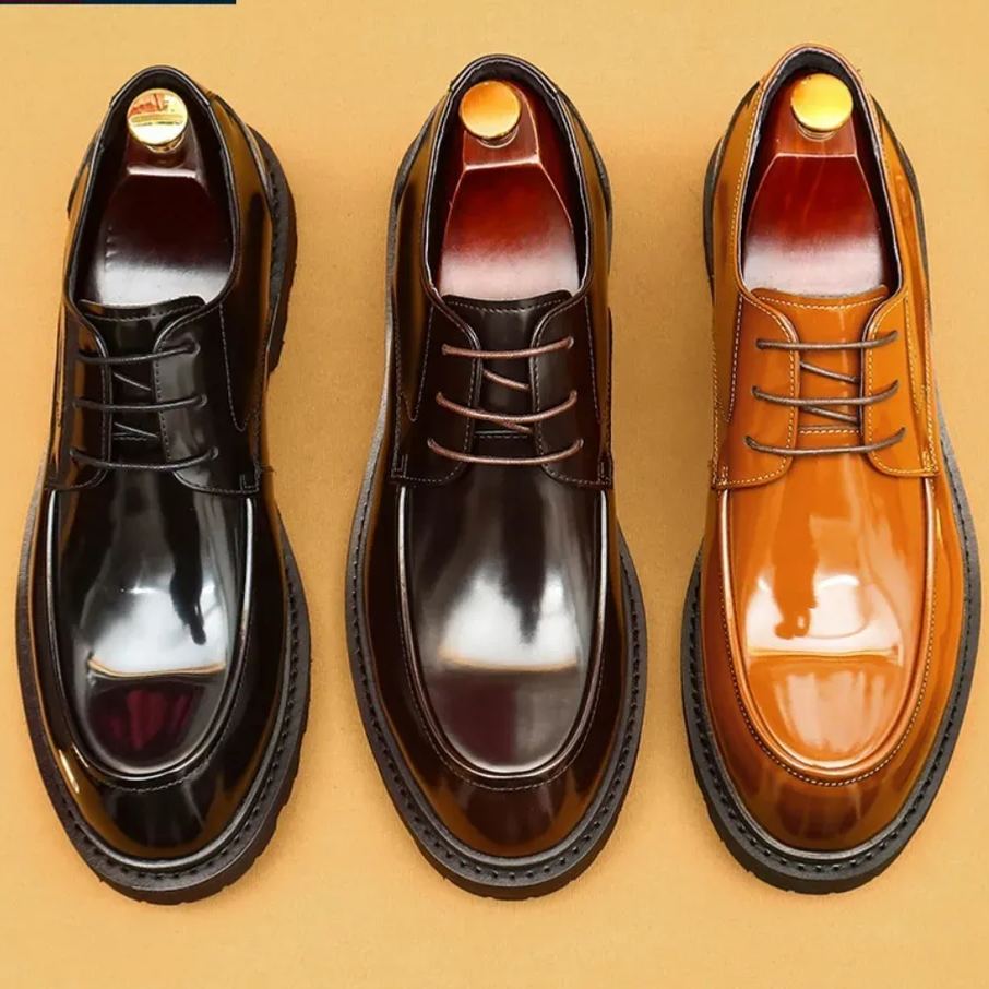 Italian Dress Shoes Leather Fashion for Men Pointed Formal Shoes Men Formal Office 2024 Spring Party Luxury Mirror Oxford Shoes