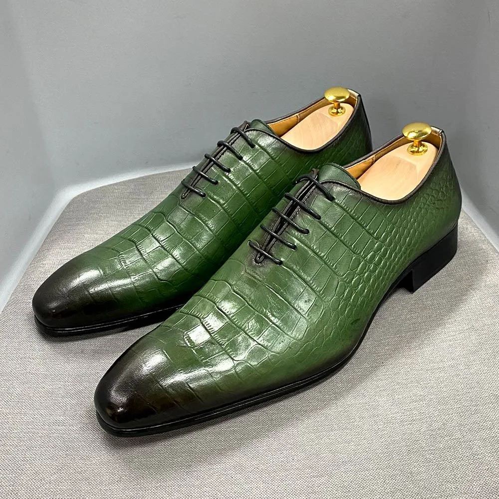 Men's Oxford shoes brand hot selling business crocodile pattern embossed leather shoes men European and American men's shoes manufacturers wholesale recommended