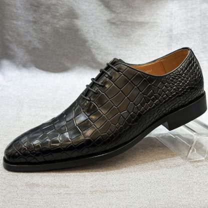 Fashionable Crocodile Pattern Low-top Business Lace-up Oxford Shoes
