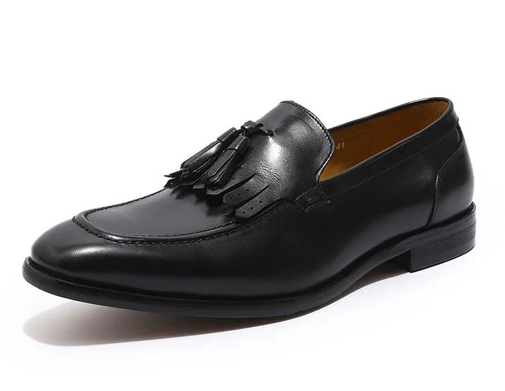 British style leather tassel handmade men's shoes