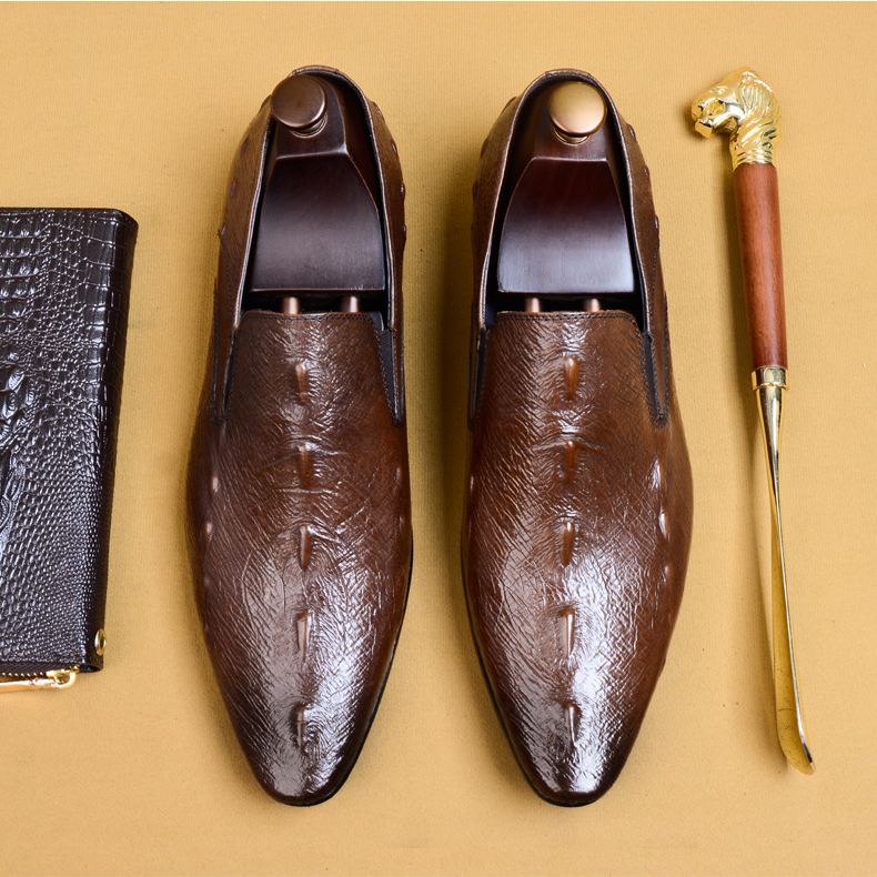 New casual genuine leather formal men's shoes
