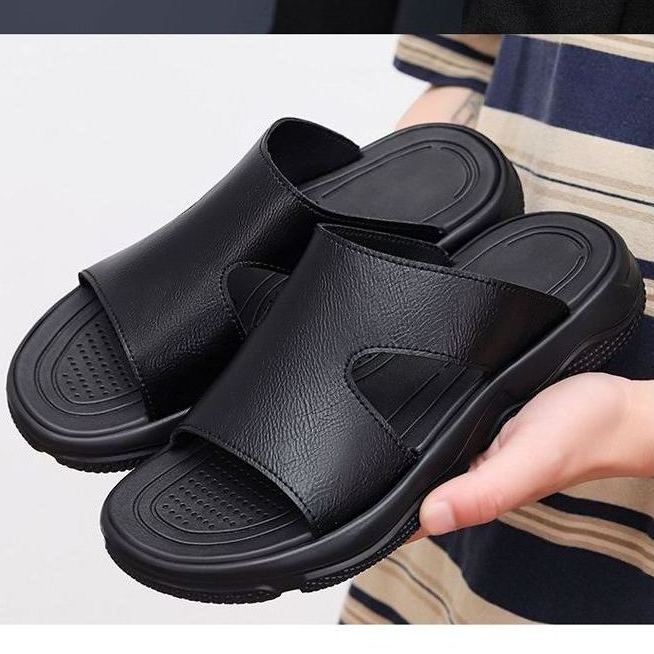 Genuine leather, non-slip, wear-resistant outdoor flip-flops
