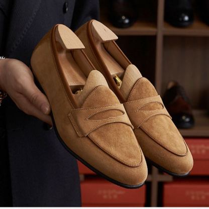 Summer Handmade Cashmere Leather Business Casual Men's Shoes