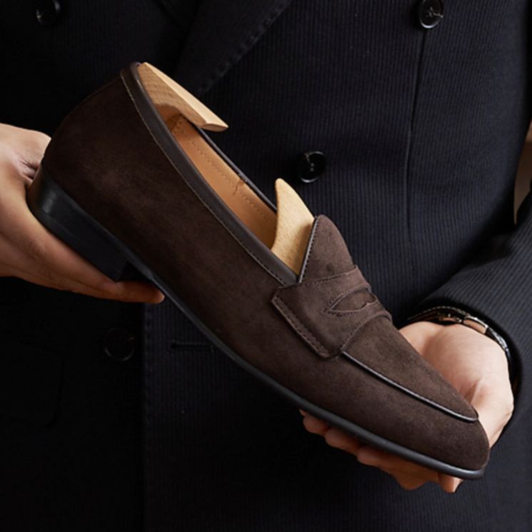 Summer Handmade Cashmere Leather Business Casual Men's Shoes