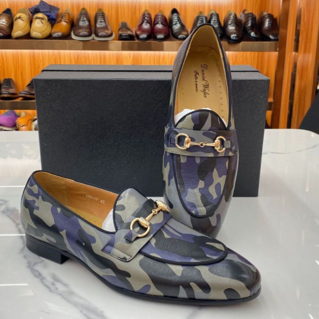 [Copy]Men's Green Tasseled Leather Loafers