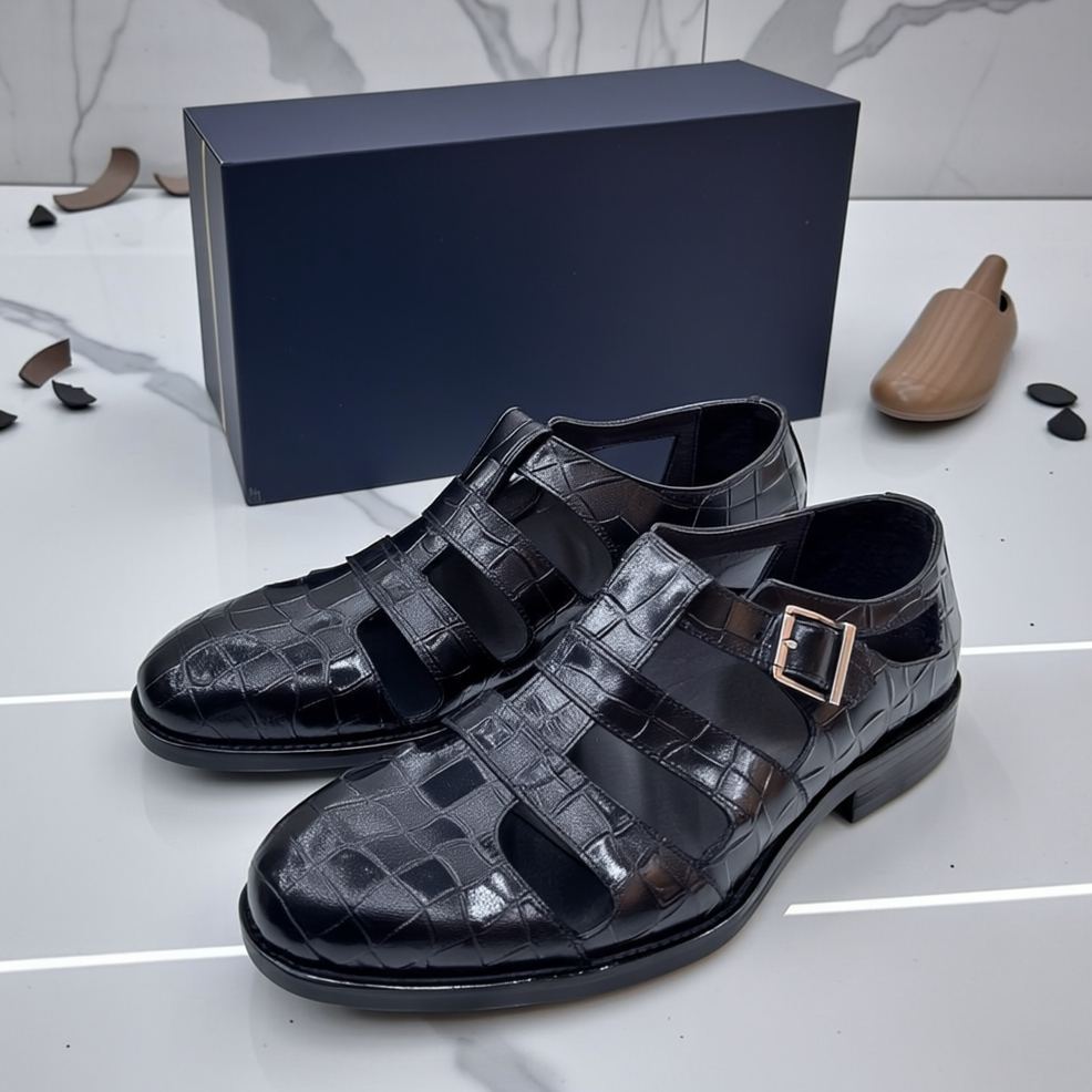 [Copy]Men's Handcrafted Genuine Leather Lace-up Shoes