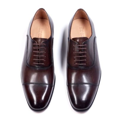 Men's smooth leather lace-up dress shoes