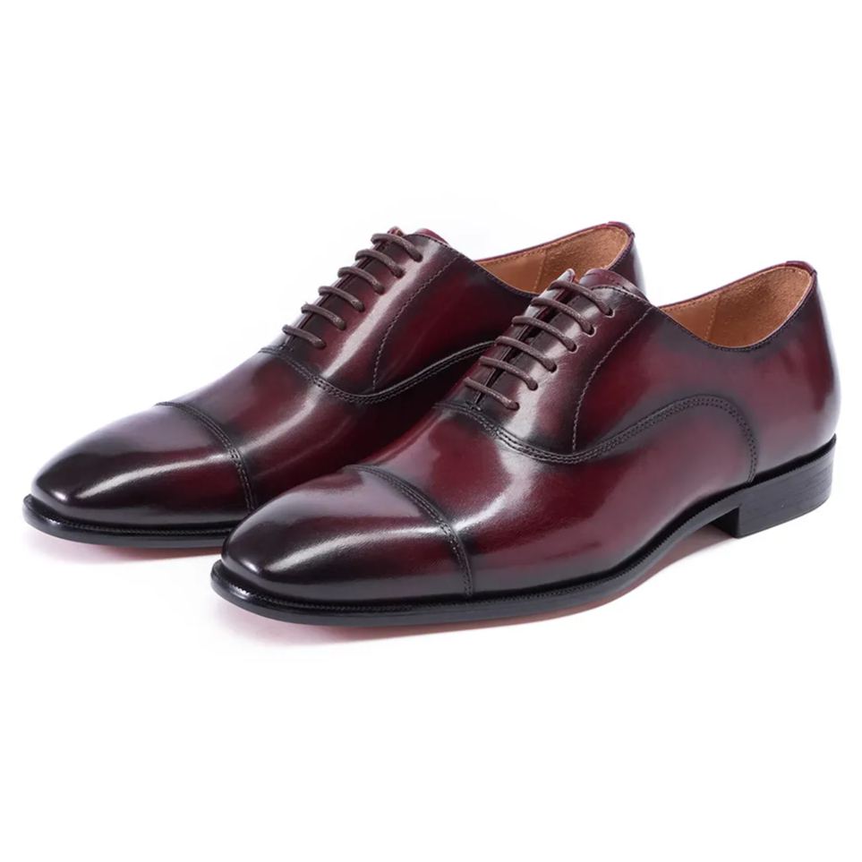 Men's smooth leather lace-up dress shoes