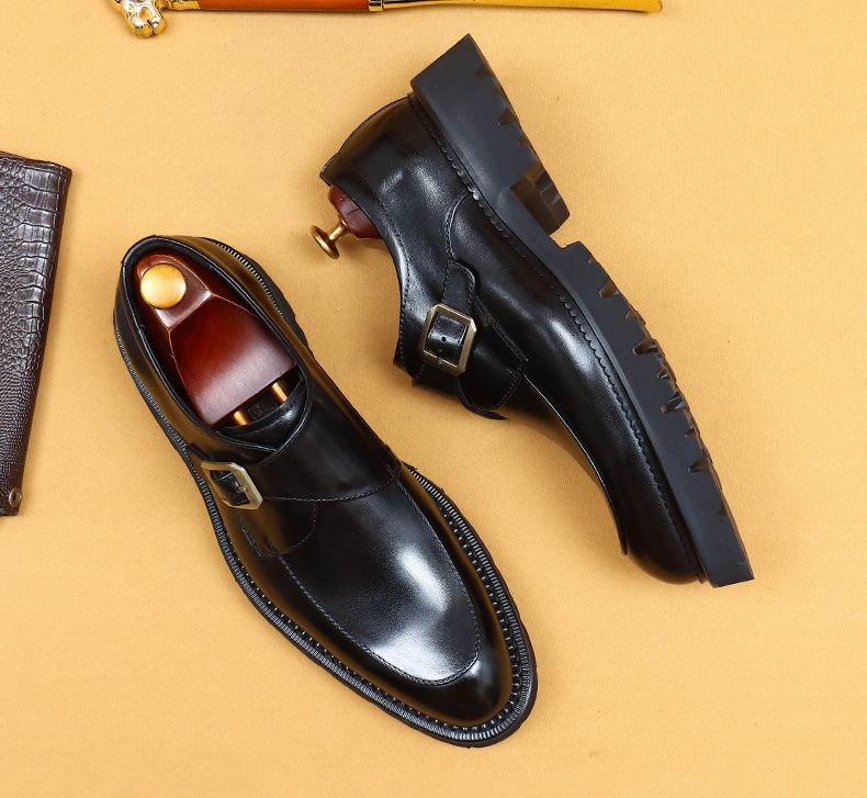 [Copy]Men's Handmade Genuine Leather Derby Shoes – British Vintage Style