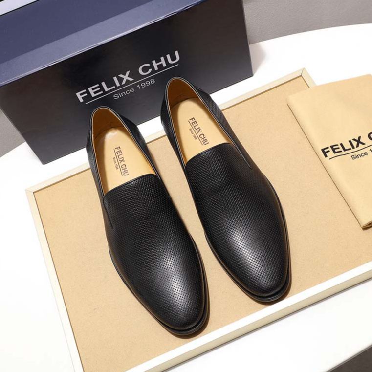 [Copy]Men's Textured Pointed Toe Lace-up Derby Shoes