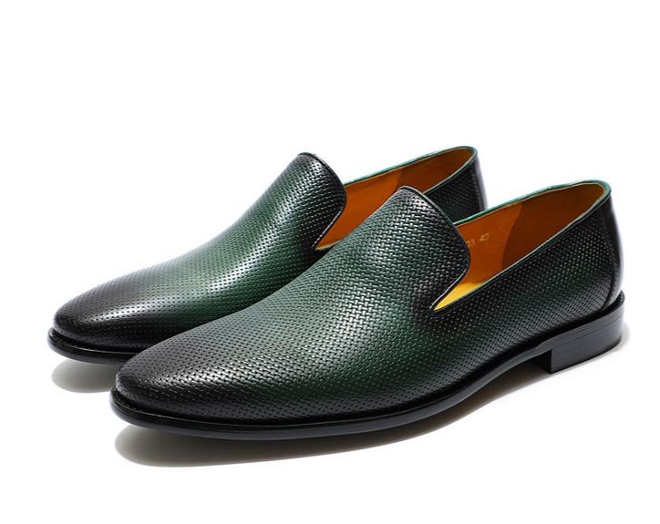 [Copy]Men's Textured Pointed Toe Lace-up Derby Shoes