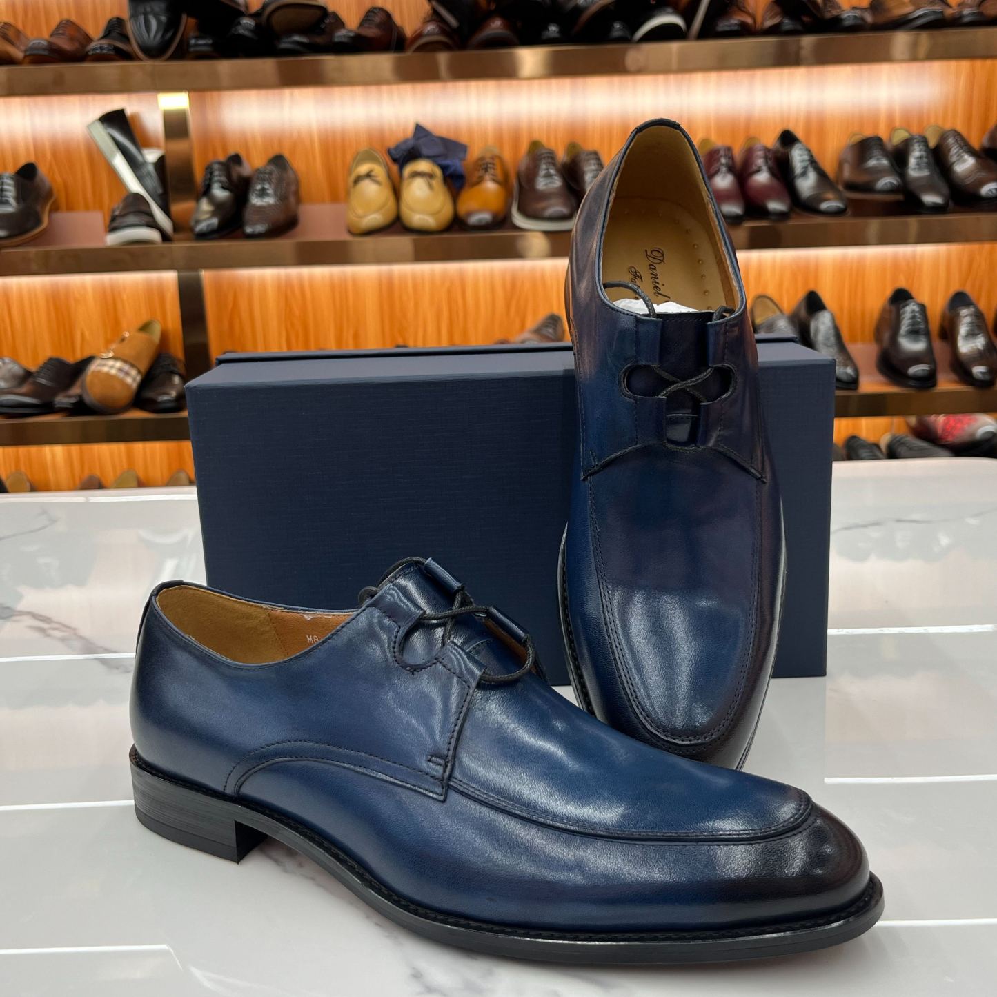 [Copy]Men's Genuine Leather Patent Leather Loafers Business Slip-on Formal Shoes