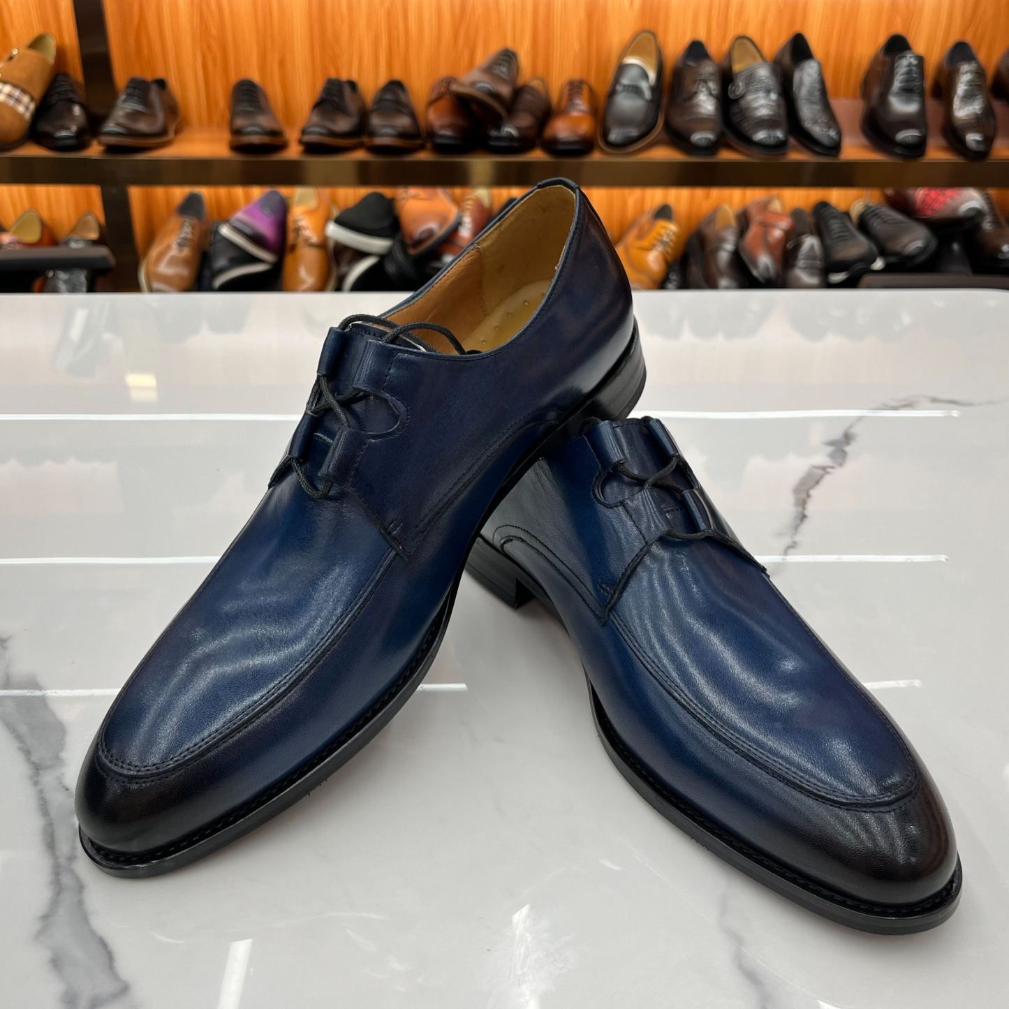 [Copy]Men's Genuine Leather Patent Leather Loafers Business Slip-on Formal Shoes