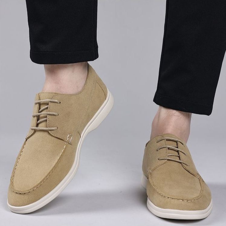 [Copy]Genuine Leather Men's Lace-Up Flat Casual Sneakers