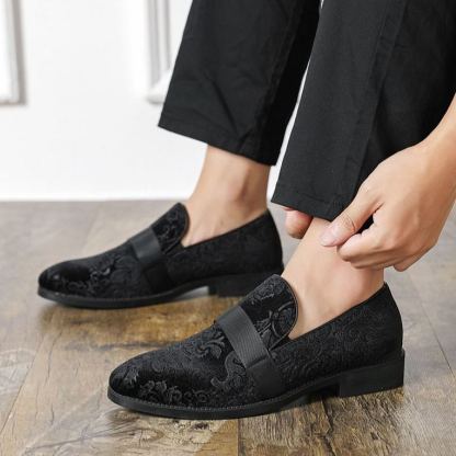 [Copy]Men's shiny leather loafers with metal horsebit
