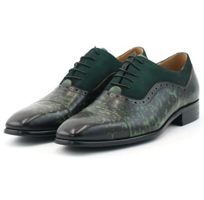 [Copy]Men's red and black embossed Oxford shoes