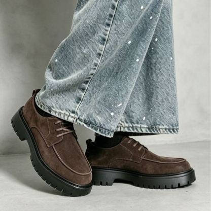 [Copy]Hand-polished floral print genuine leather color-blocked Oxford shoes
