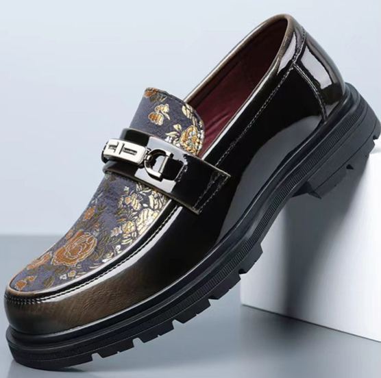 [Copy]2026 New Men's Platform Lace-up Solid Color Derby Shoes