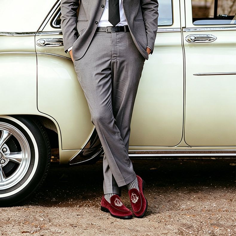 [Copy]Stylish leopard print loafers, slip-on casual plus-size men's shoes