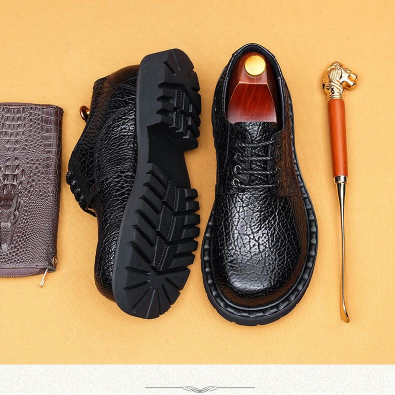 [Copy]Men’s Luxury Two-Tone Leather Brogue Oxford Shoes