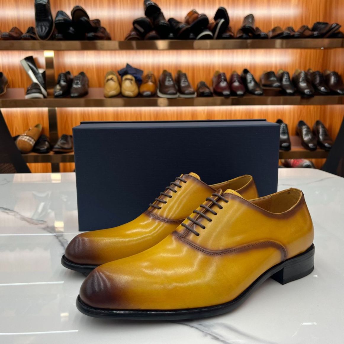 Men's Genuine Leather Breathable Non-Slip Pointed Toe Oxford Shoes