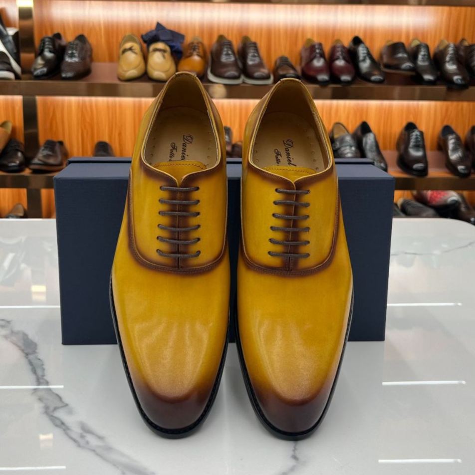 Men's Genuine Leather Breathable Non-Slip Pointed Toe Oxford Shoes