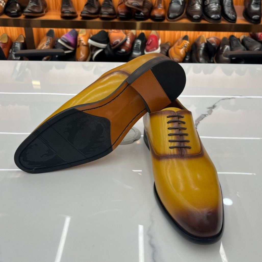 Men's Genuine Leather Breathable Non-Slip Pointed Toe Oxford Shoes