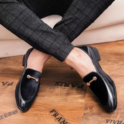 GUYSTEP-Men's Velvet Urban Gentleman/Patent Leather Shoes
