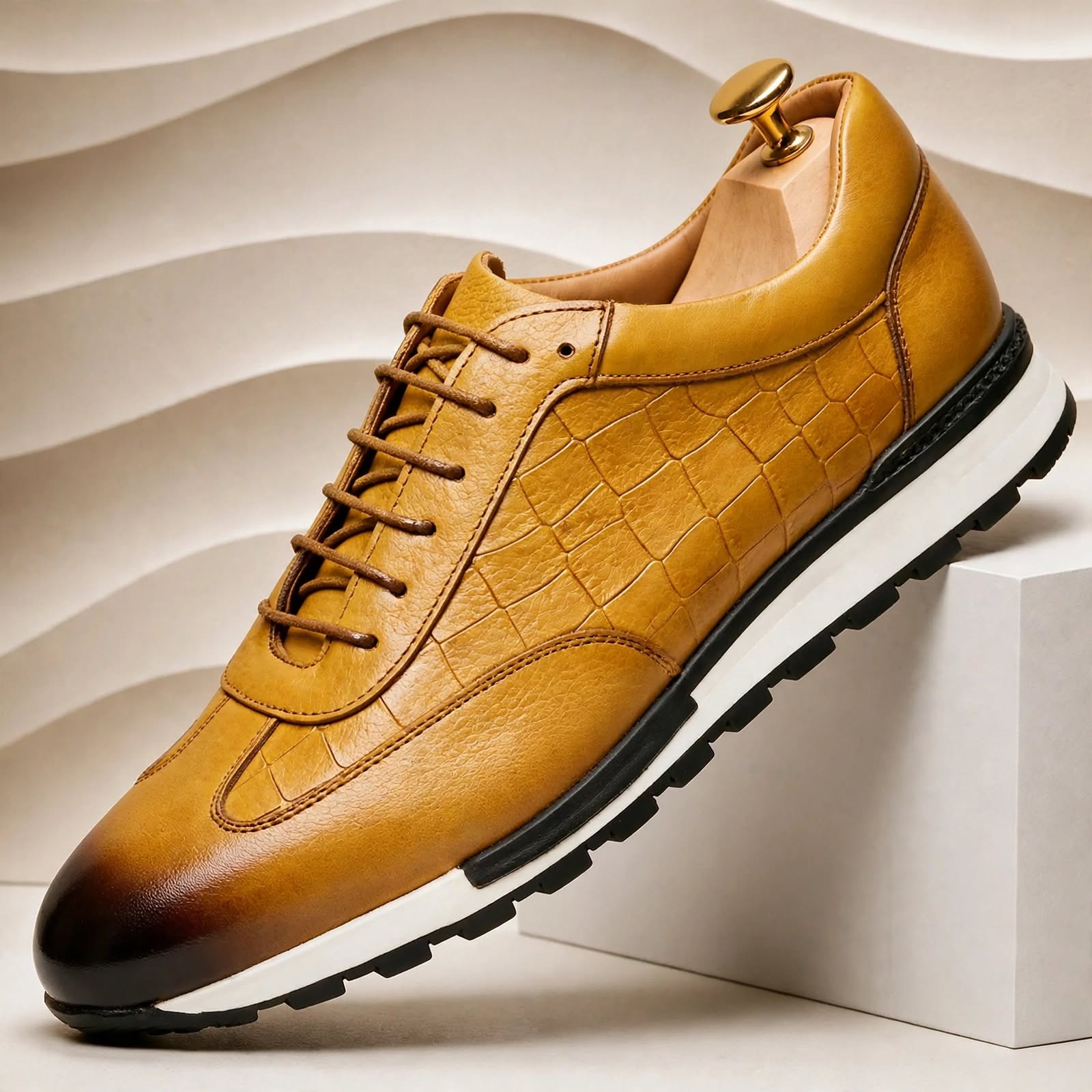 Men’s Premium Cowhide Leather Casual Sneakers – Multiple Colors
