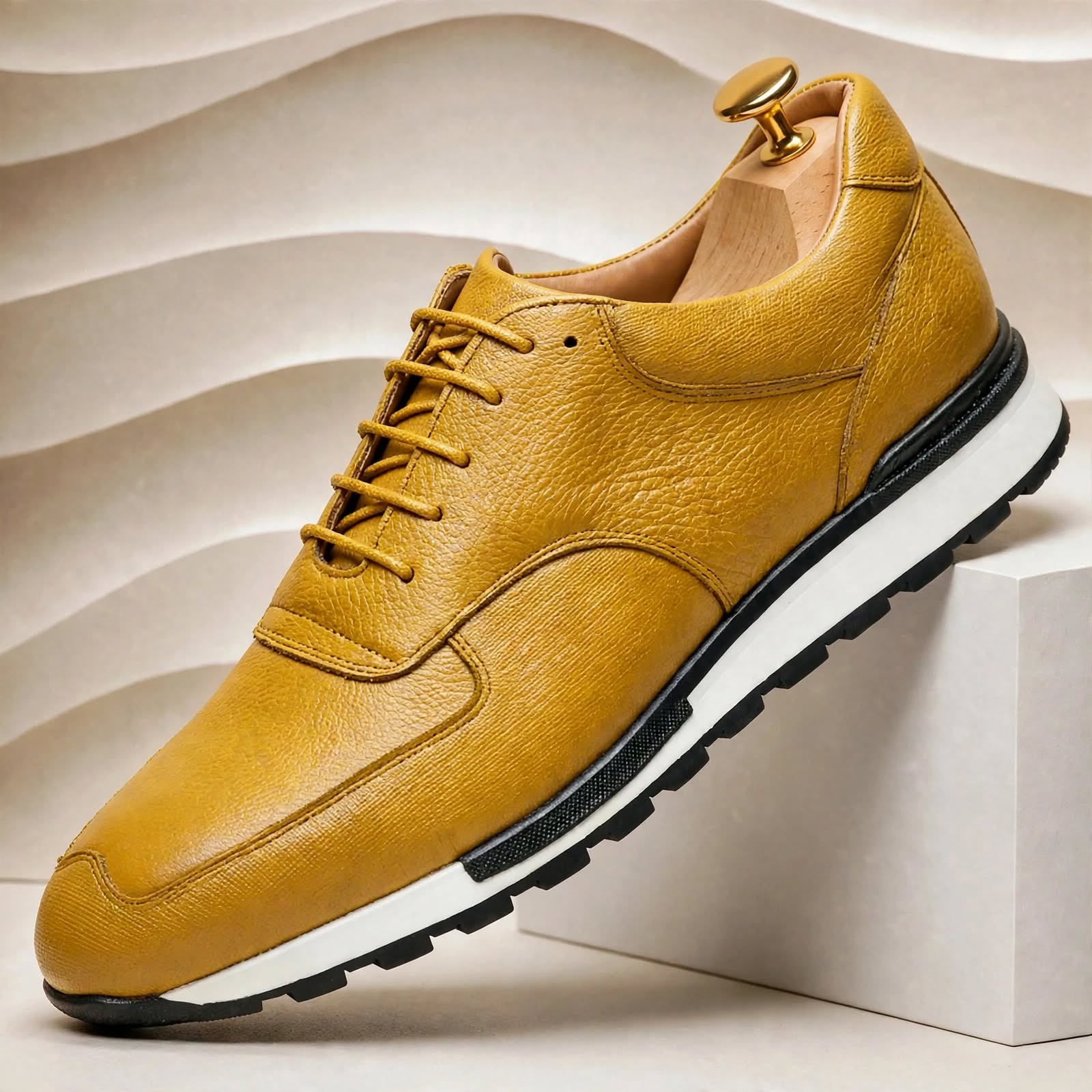 Men’s Premium Cowhide Leather Casual Sneakers – Multiple Colors