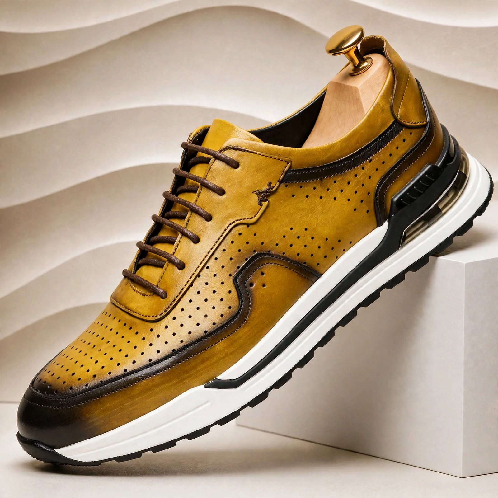 Men’s Premium Cowhide Leather Casual Sneakers – Multiple Colors