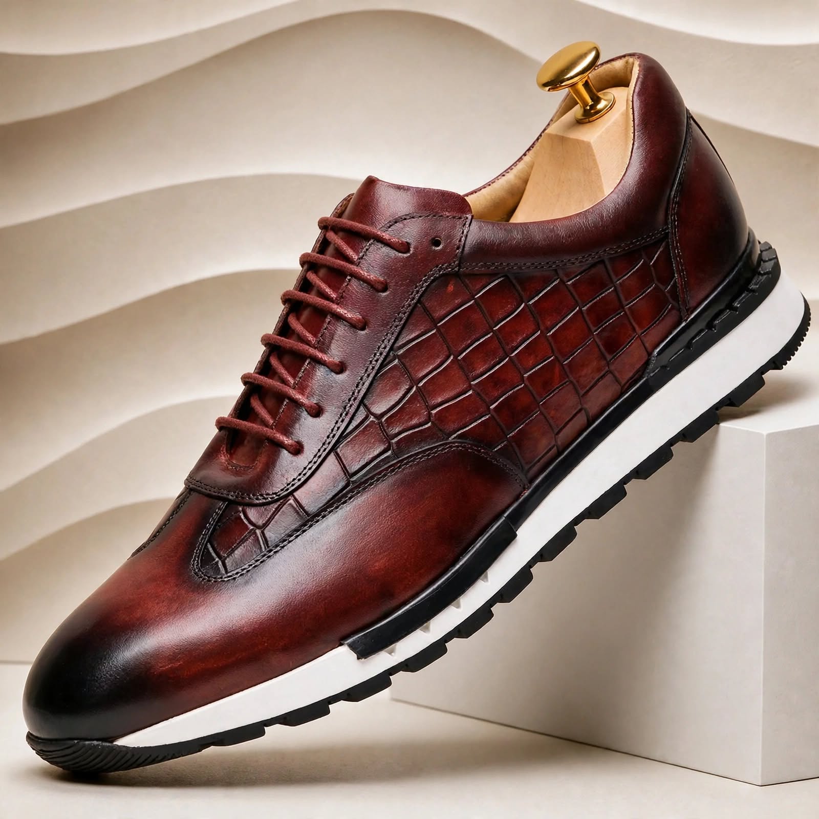 Men’s Premium Cowhide Leather Casual Sneakers – Multiple Colors