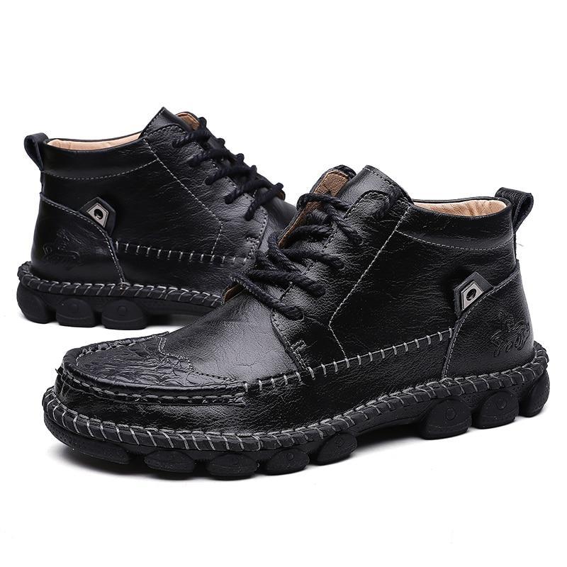 Cow Split Leather Men Boots Comfortable Boots Men Footwear Rubber Ankle Boots Men's Shoes