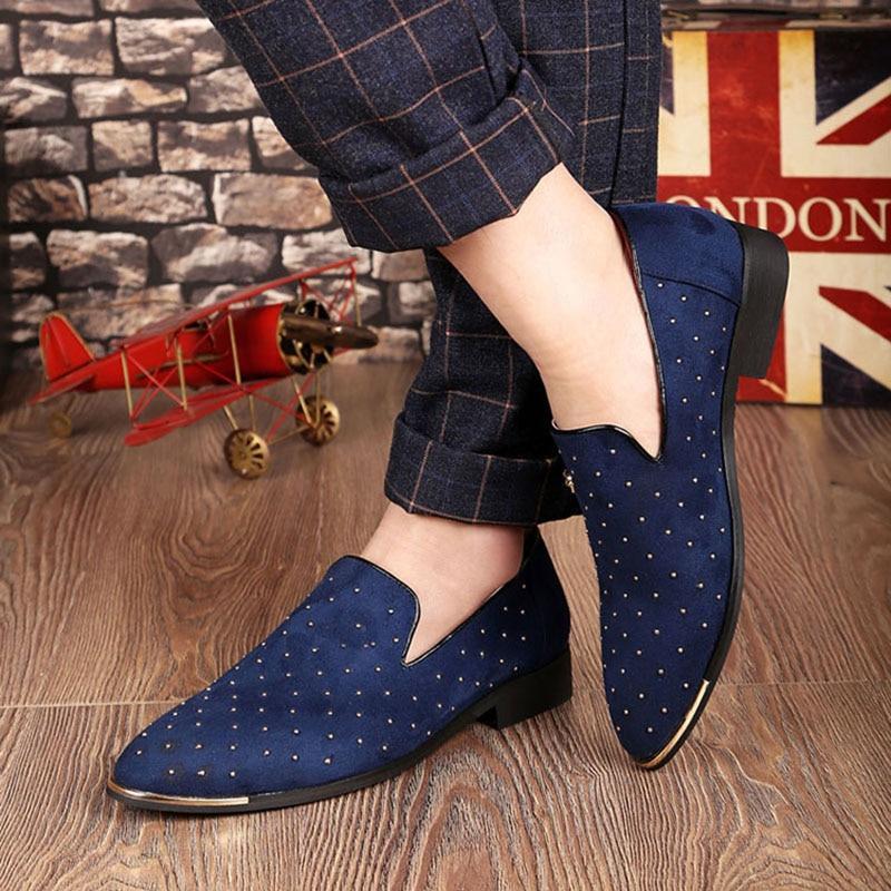 Men Casual Suede Rivet Shoes