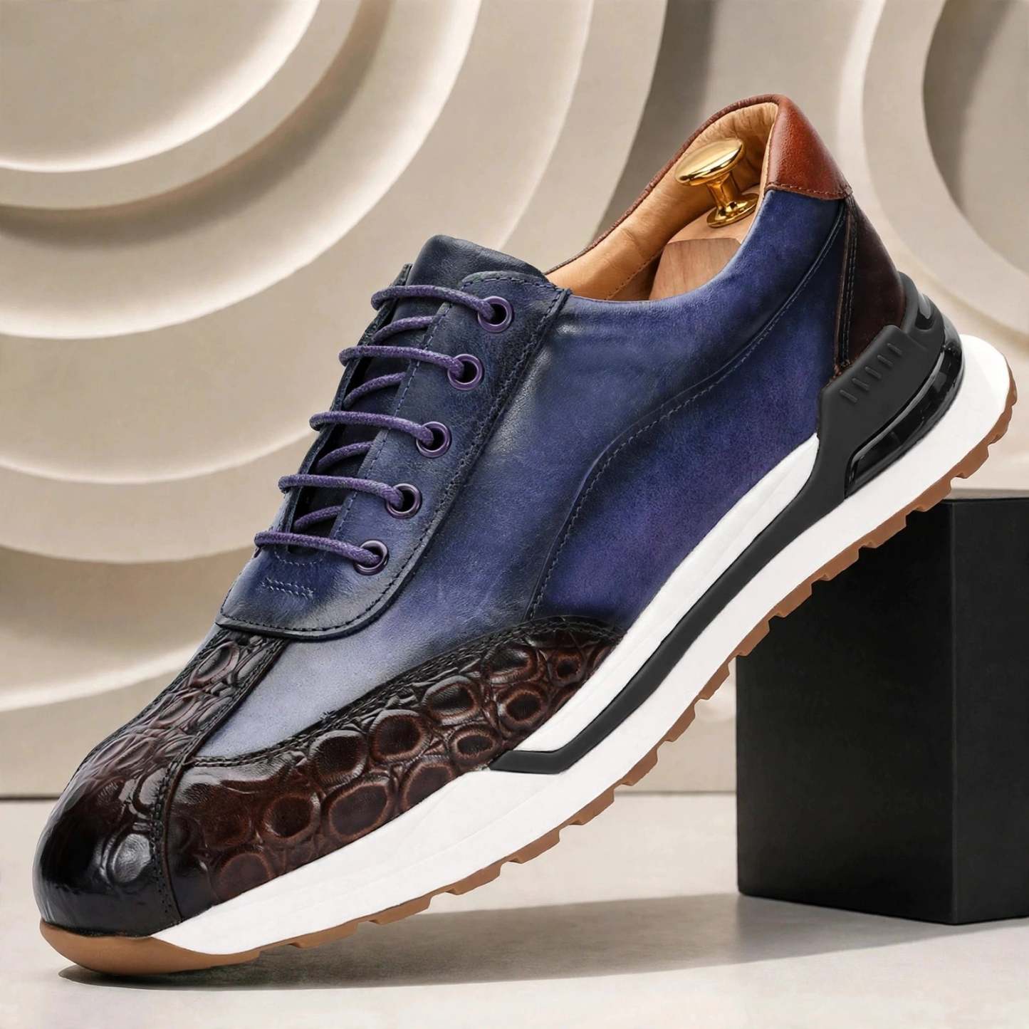Men’s Premium Cowhide Leather Casual Sneakers – Multiple Colors