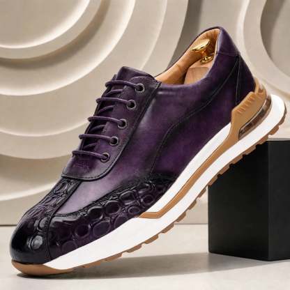 Men’s Premium Cowhide Leather Casual Sneakers – Multiple Colors