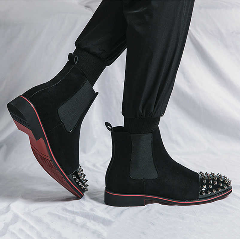 Men's Rivet-Decorated Chelsea Boots