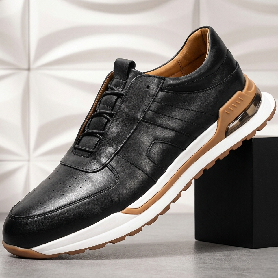 Men’s Premium Cowhide Leather Casual Sneakers – Multiple Colors